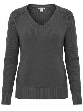 Athleta Charcoal V-Neck Sweater